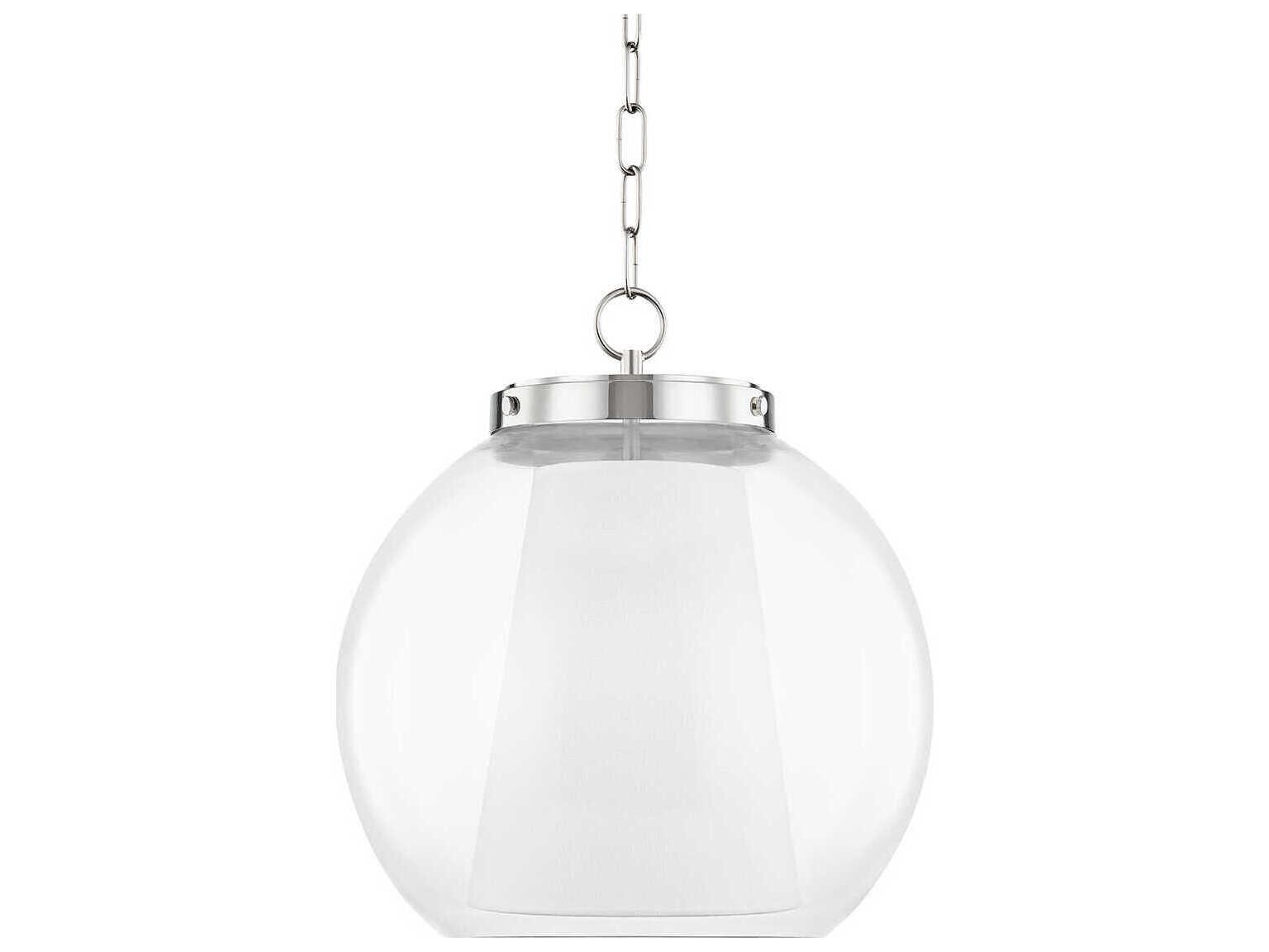 Mitzi Sasha 1-Light Polished Nickel Glass Globe Geometric Pendant