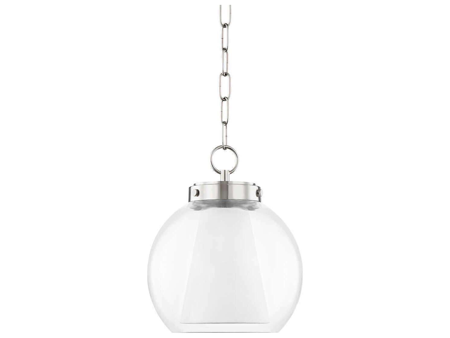 Mitzi Sasha 1-Light Polished Nickel Glass Globe Geometric Mini Pendant