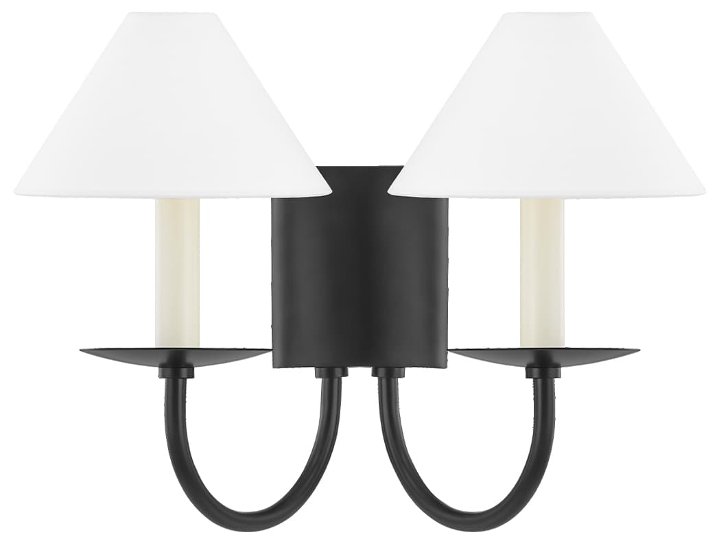 Mitzi Lenore 2-Light Soft Black White Wall Sconce