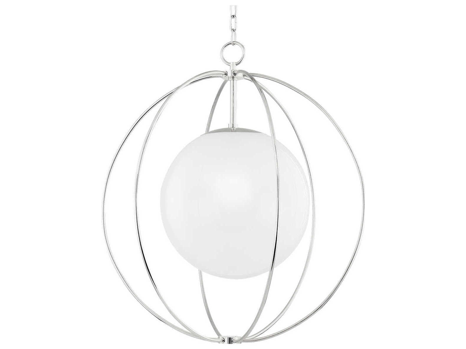 Mitzi Lyla 1-Light Polished Nickel Glass Globe Pendant
