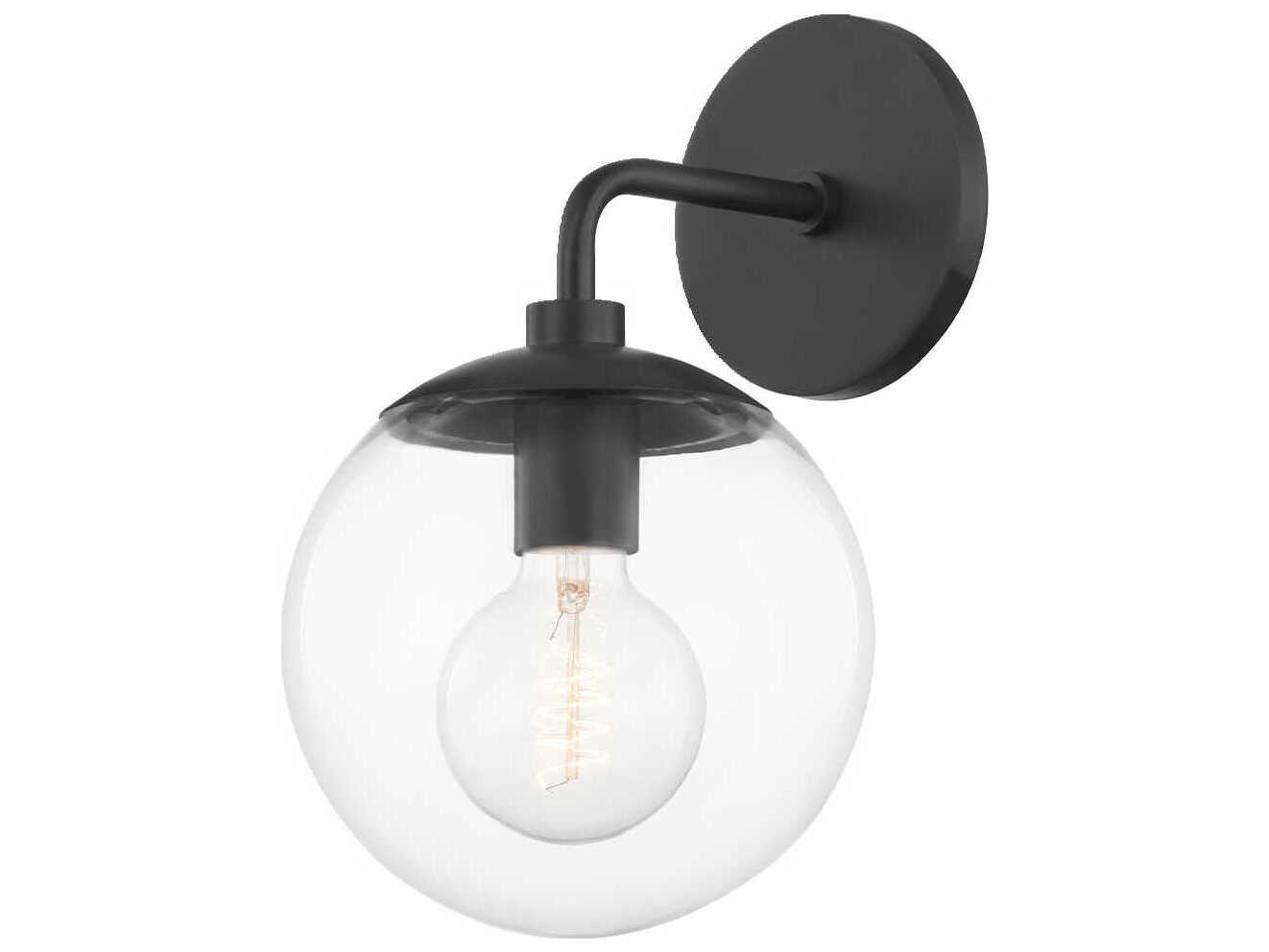 Mitzi Meadow 1-Light Old Bronze Glass Wall Sconce