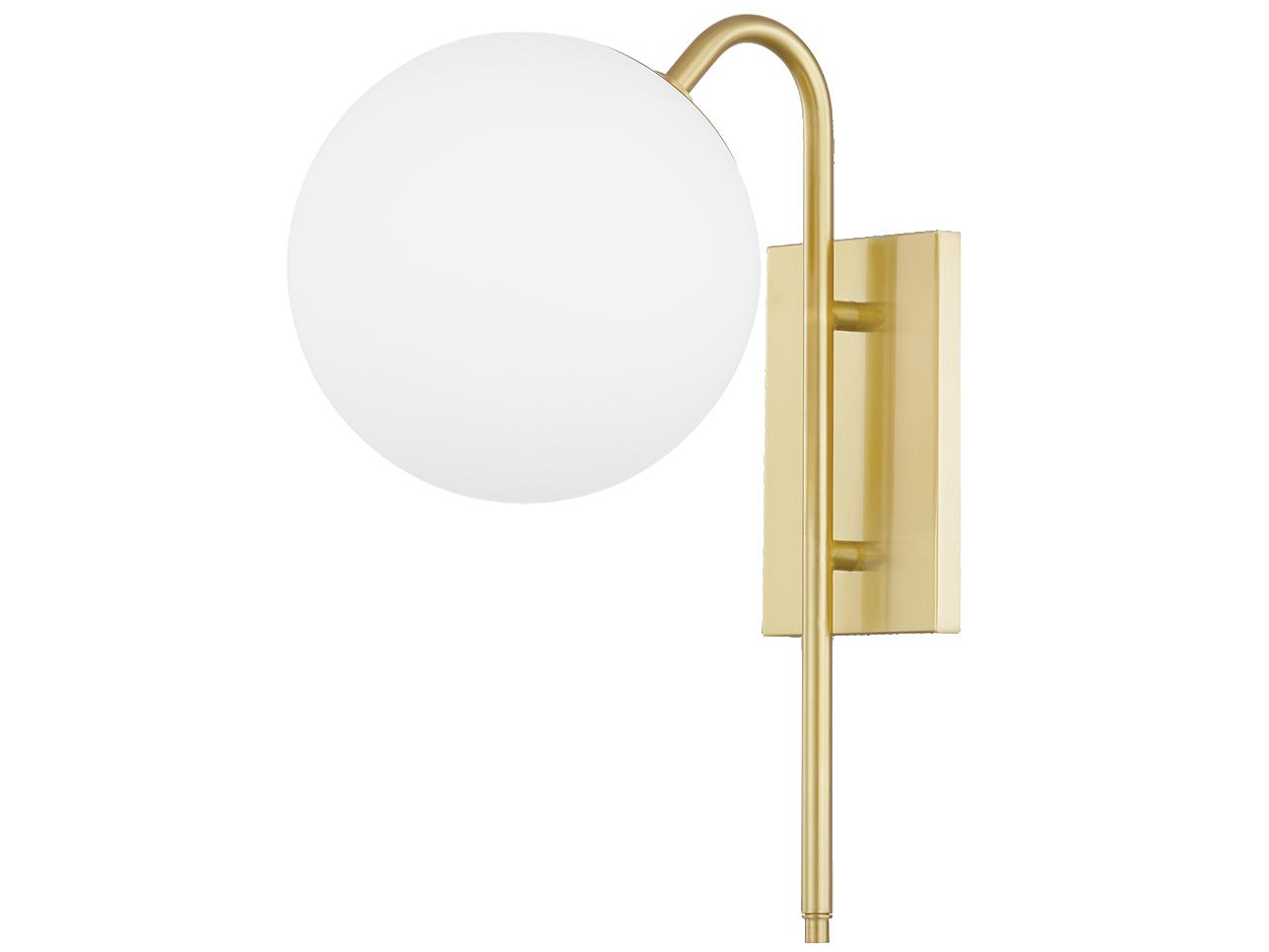Mitzi Ingrid 1-Light Aged Brass Glass Wall Sconce