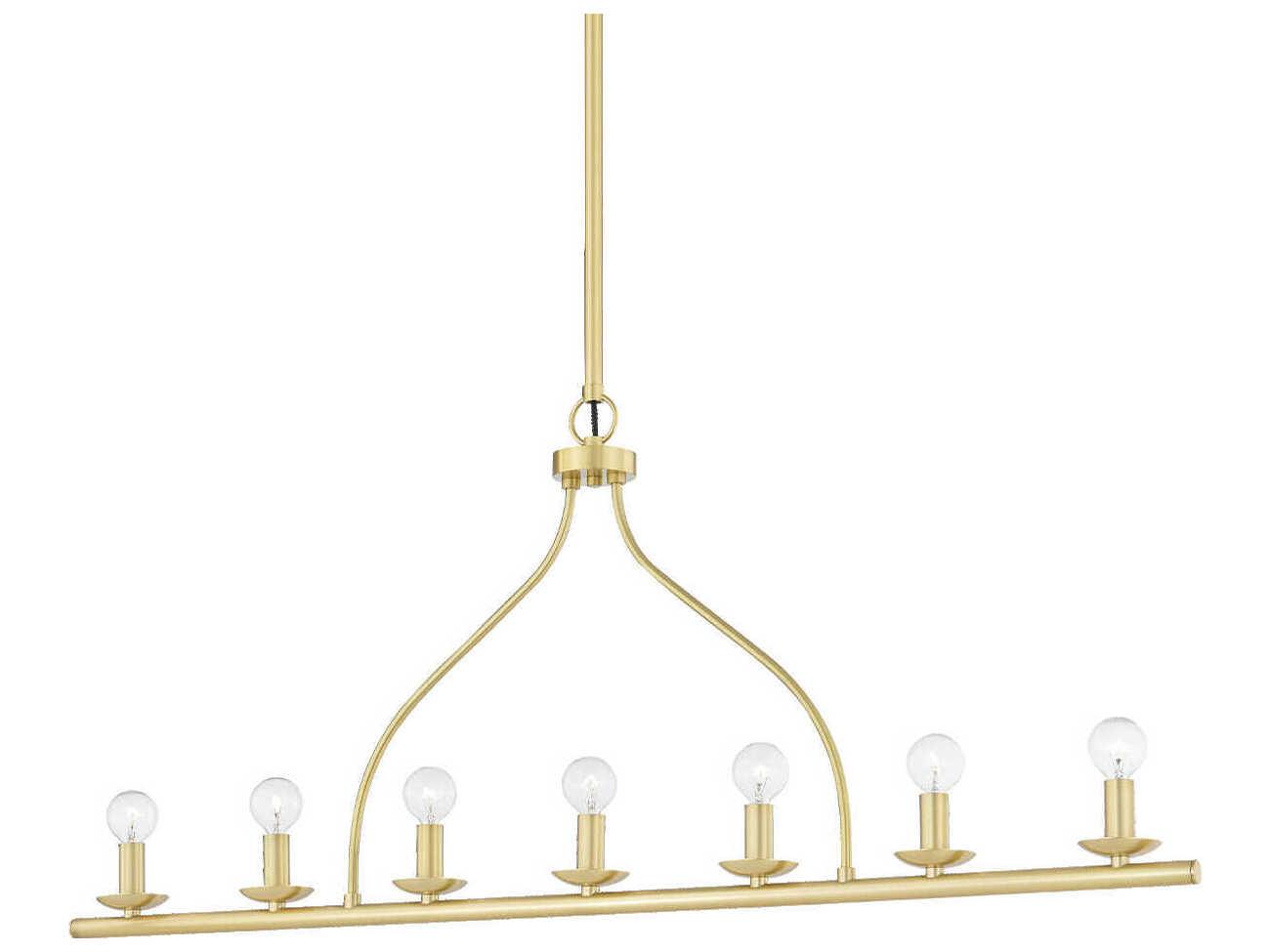 Mitzi Kendra 7-Light Aged Brass Linear Island Pendant