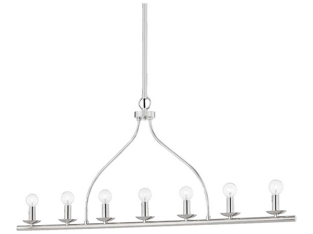 Mitzi Kendra 7-Light Polished Nickel Linear Island Pendant