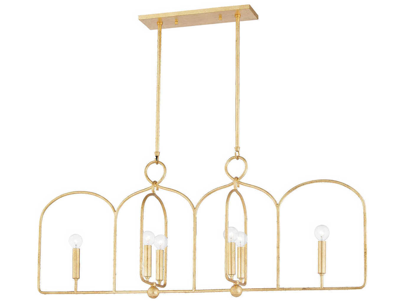 Mitzi Mallory 6-Light Gold Leaf Island Pendant