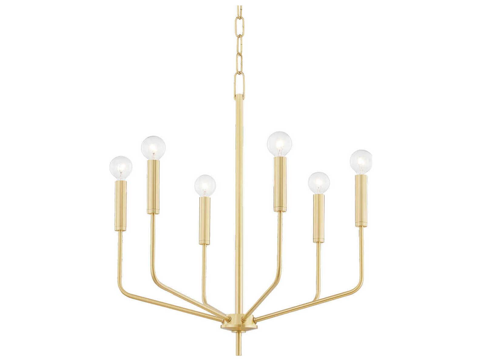 Mitzi Bailey 6-Light Aged Brass Candelabra Chandelier