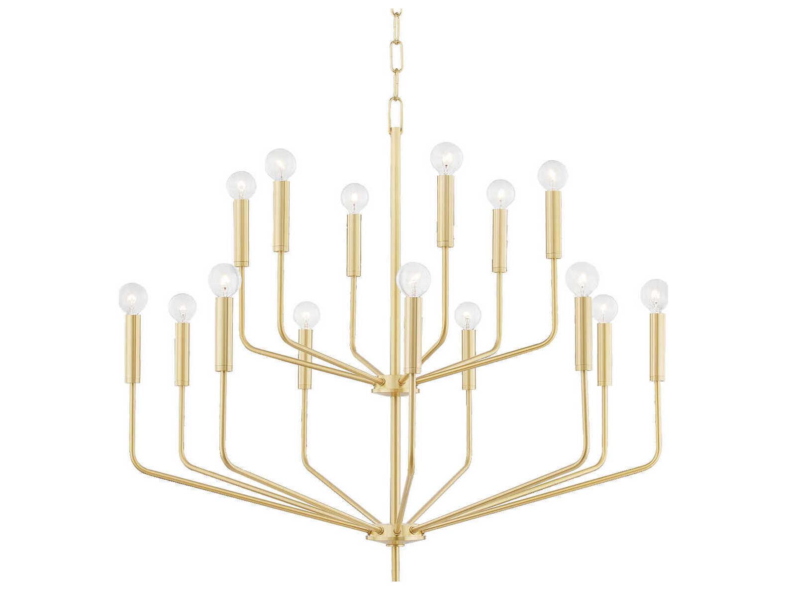 Mitzi Bailey 15-Light Aged Brass Candelabra Tiered Chandelier