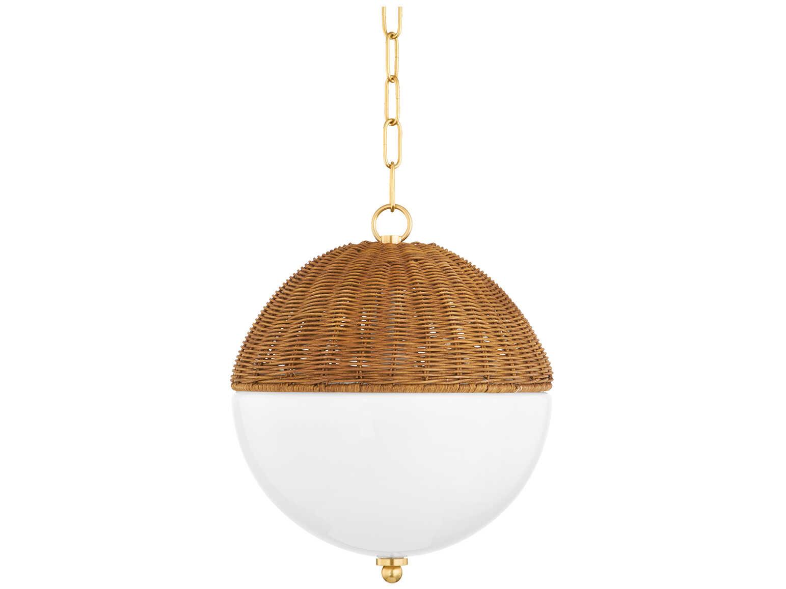 Mitzi Summer 1-Light Aged Brass Glass Globe Mini Pendant