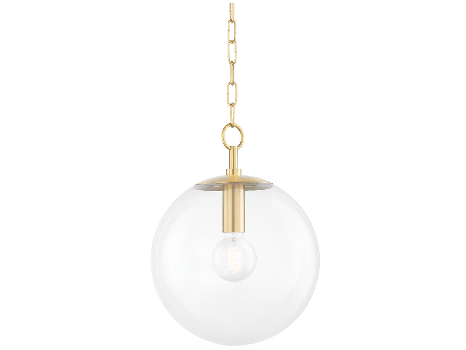 Mitzi Juliana 1-Light Aged Brass Glass Globe Mini Pendant
