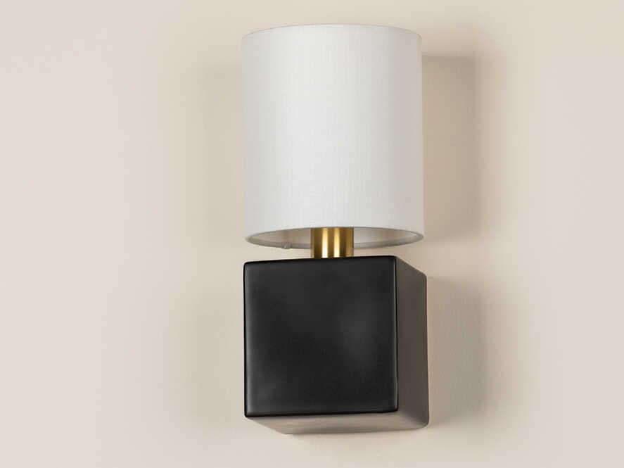 Mitzi Joey 1-Light Aged Brass Black Wall Sconce