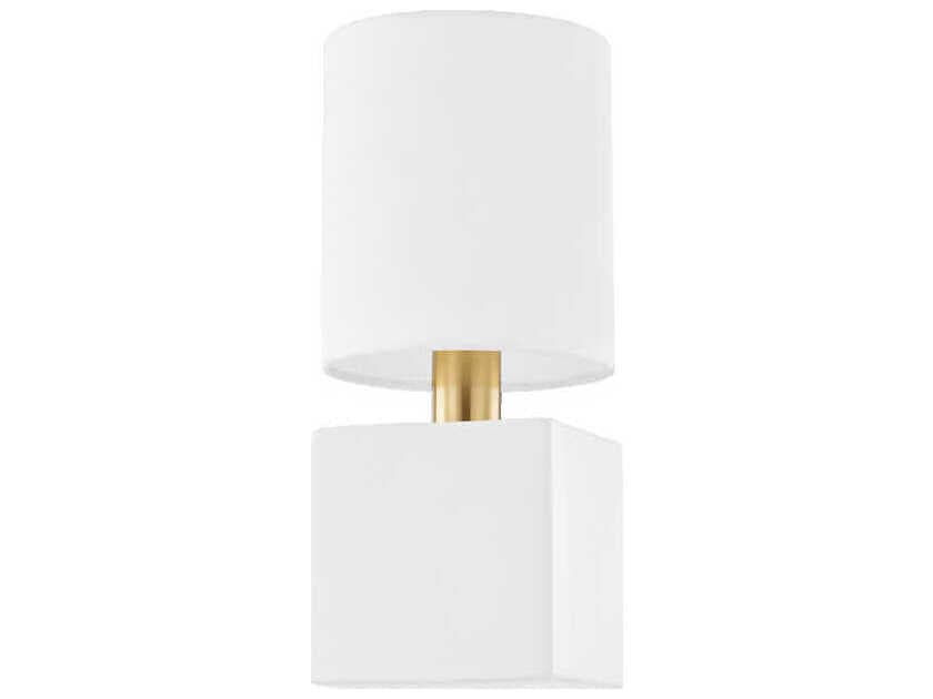 Mitzi Joey 1-Light Aged Brass White Wall Sconce