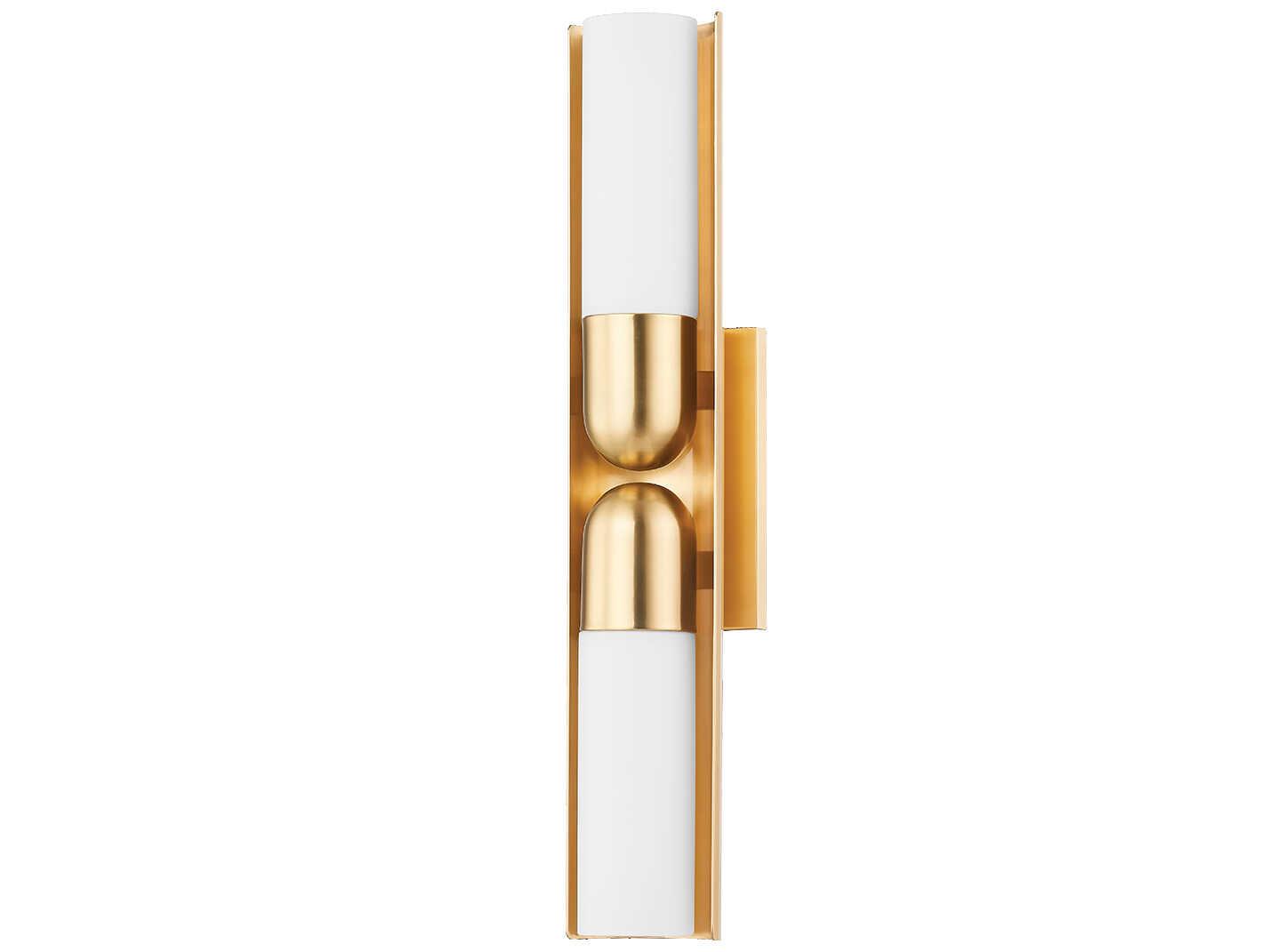 Mitzi Paolo 2-Light Aged Brass Glass Wall Sconce