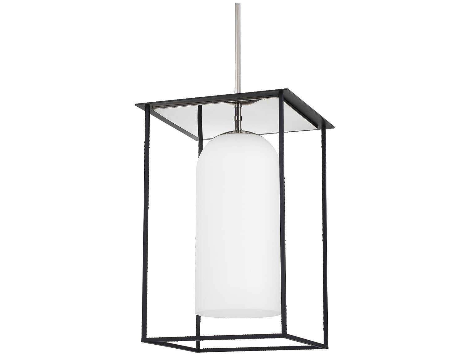 Mitzi Teres 1-Light Polished Nickel Glass Cylinder Pendant