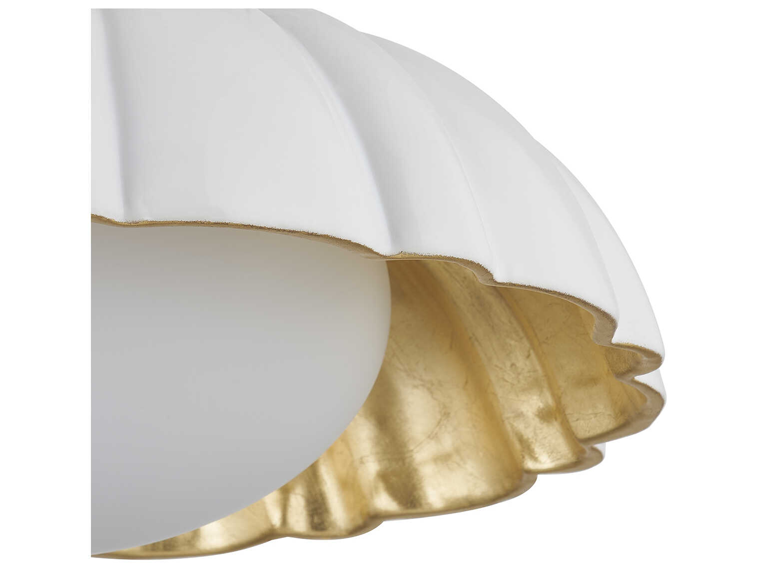 Mitzi Penelope 1-Light Aged Brass White Dome Flush Mount
