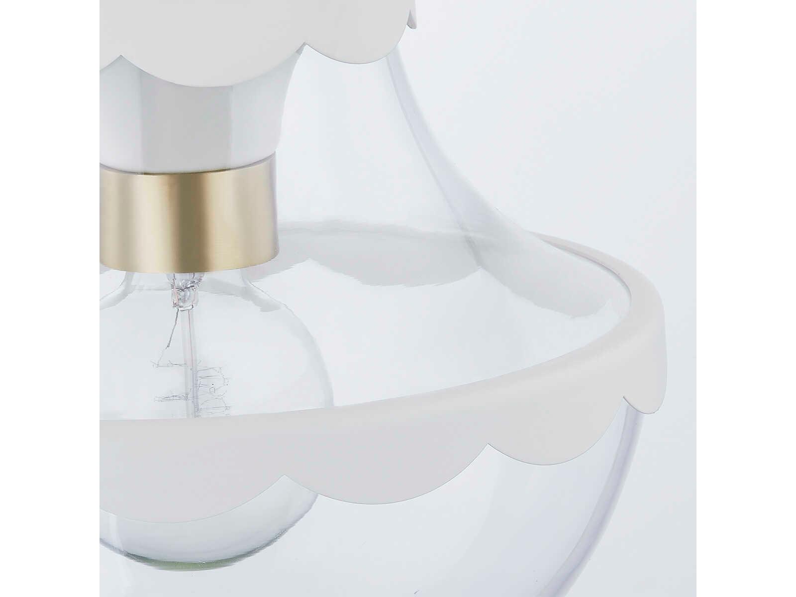Mitzi Alaina 1-Light Aged Brass Glass Flush Mount