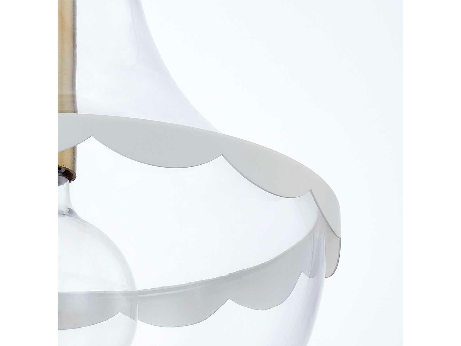 Mitzi Alaina 1-Light Aged Brass White Glass Pendant