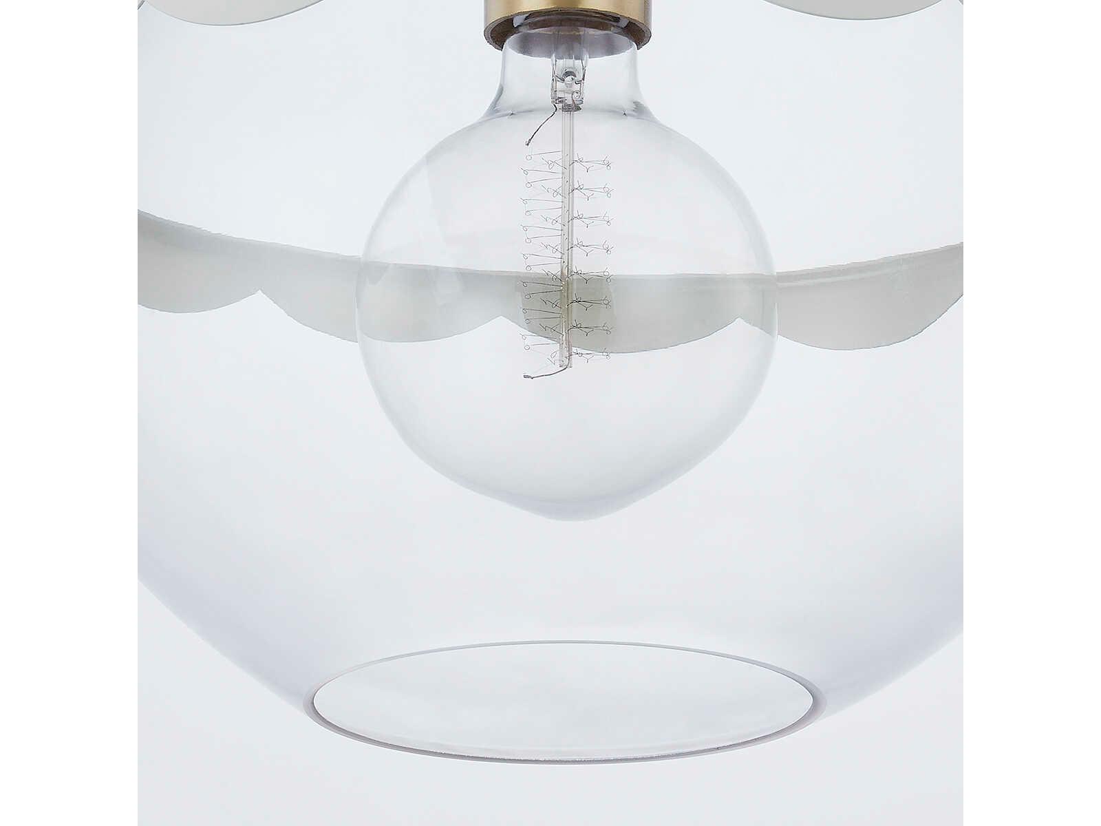 Mitzi Alaina 1-Light Aged Brass White Glass Pendant