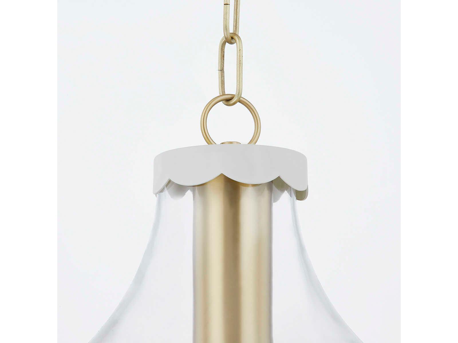 Mitzi Alaina 1-Light Aged Brass White Glass Mini Pendant
