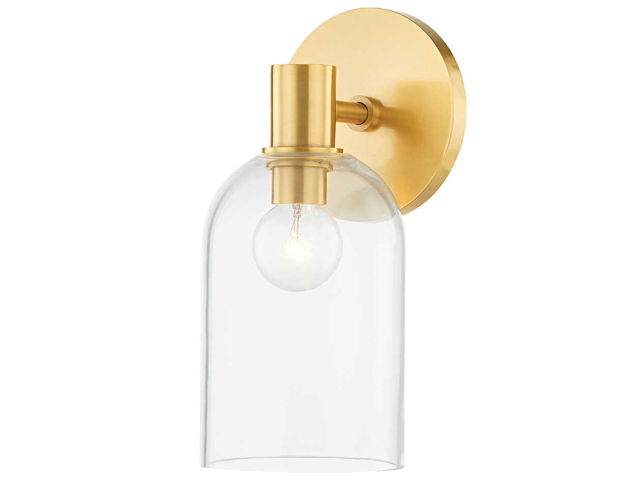 Mitzi Paisley 1-Light Aged Brass Glass Wall Sconce