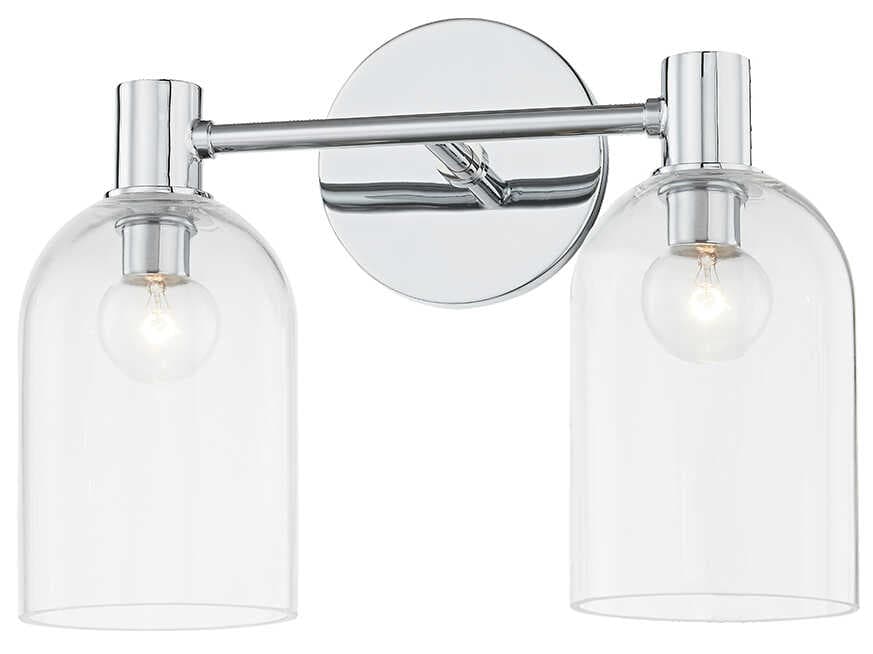 Mitzi Paisley 2-Light Polished Chrome Glass Vanity Light