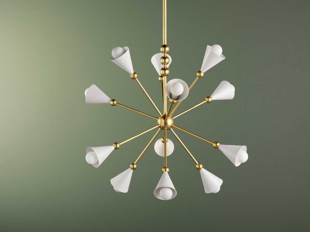 Mitzi Hikari 12-Light Aged Brass Soft White Sputnik Chandelier