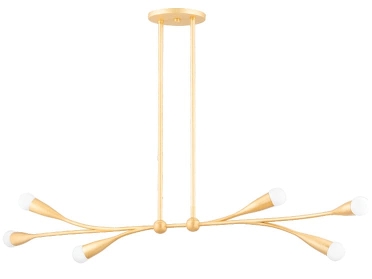 Mitzi Elsa 6-Light Gold Leaf Brass Linear Island Pendant