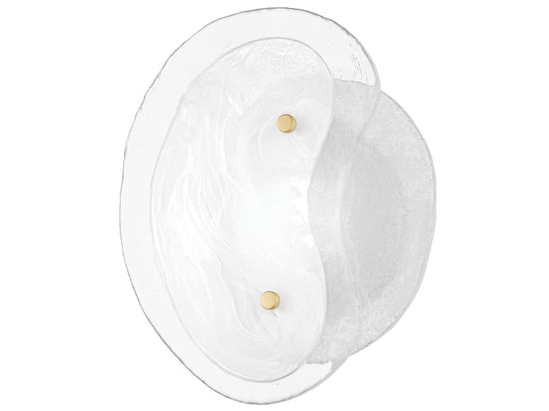 Mitzi Celia 1-Light Aged Brass White Glass LED Wall Sconce