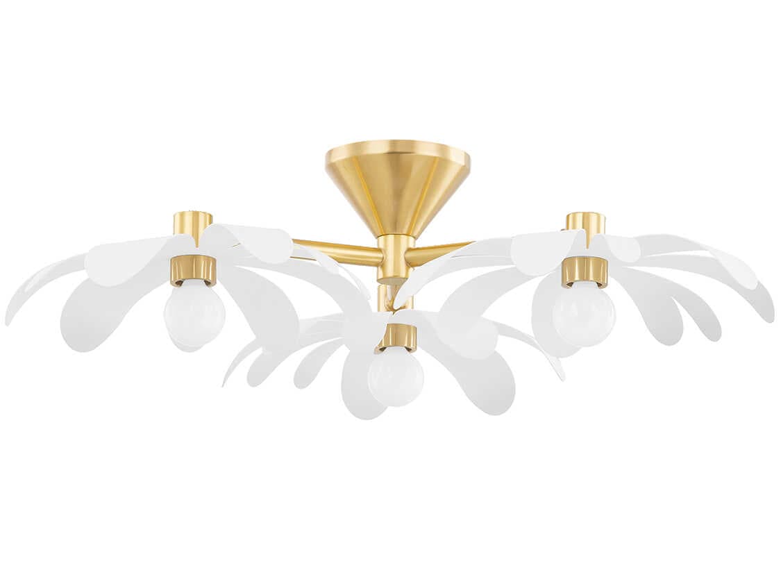 Mitzi Twiggy 3-Light Aged Brass Semi Flush Mount