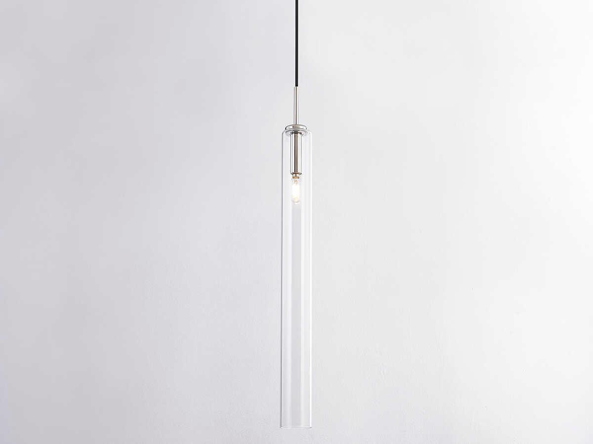 Mitzi Nyah 1-Light Polished Nickel Glass Cylinder Mini Pendant