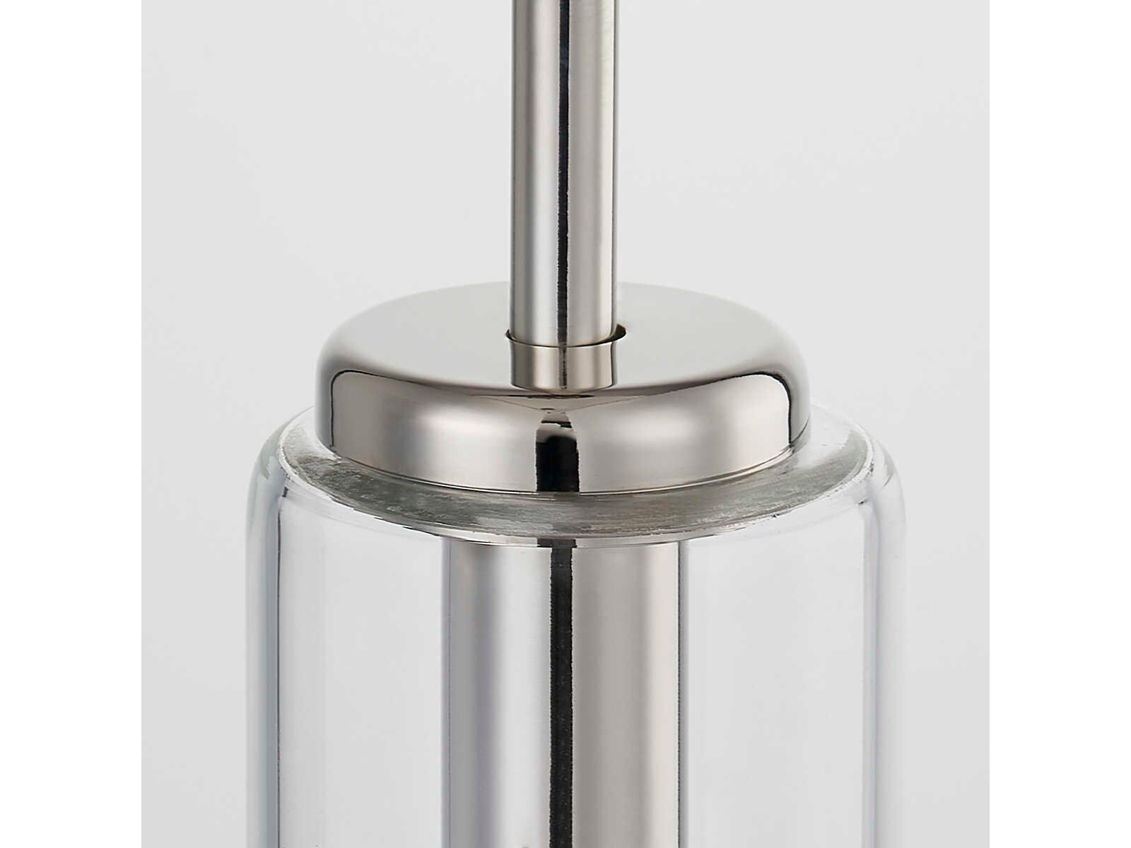 Mitzi Nyah 1-Light Polished Nickel Glass Cylinder Mini Pendant