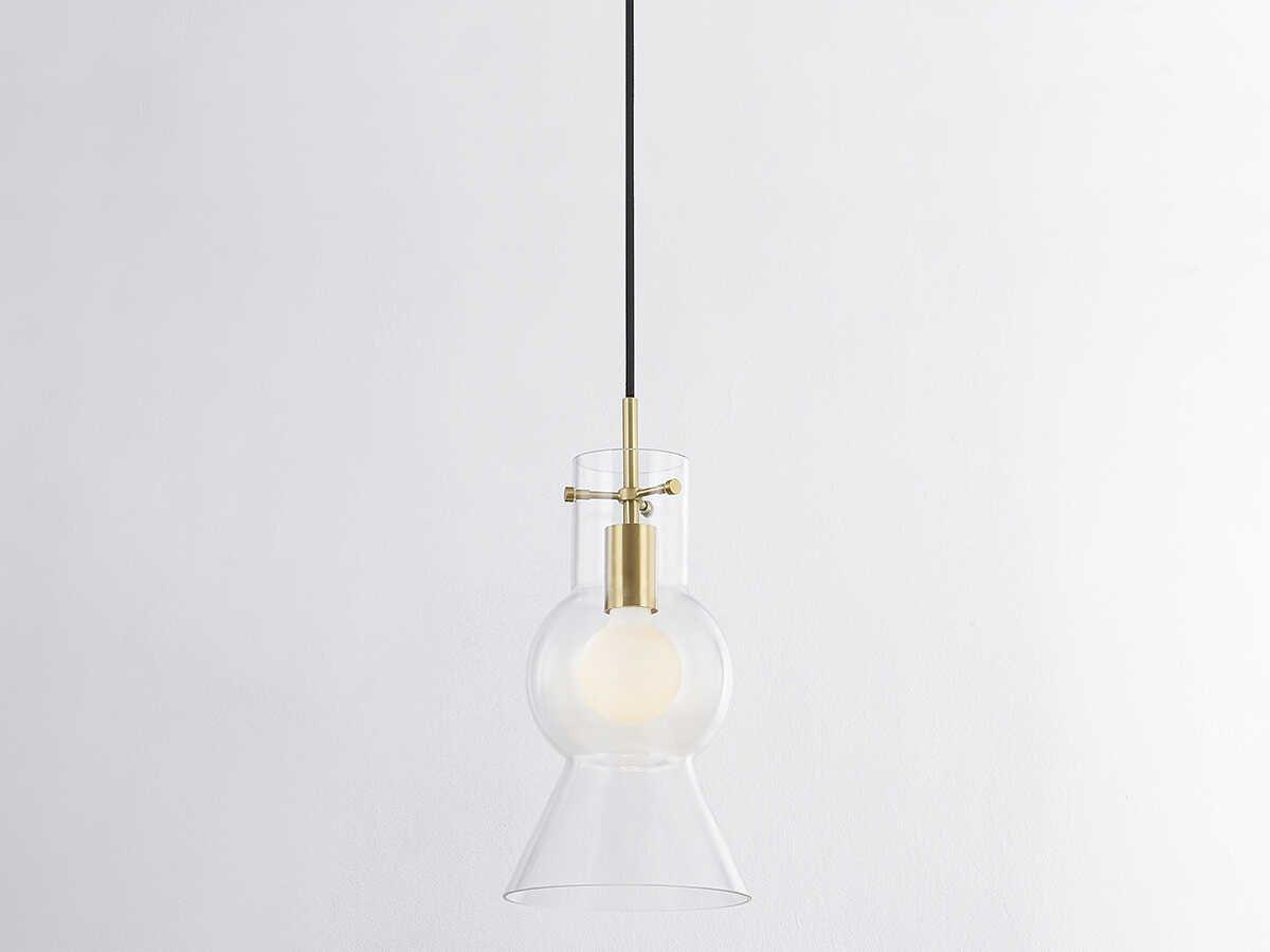 Mitzi Mirabel 1-Light Aged Brass Glass Mini Pendant