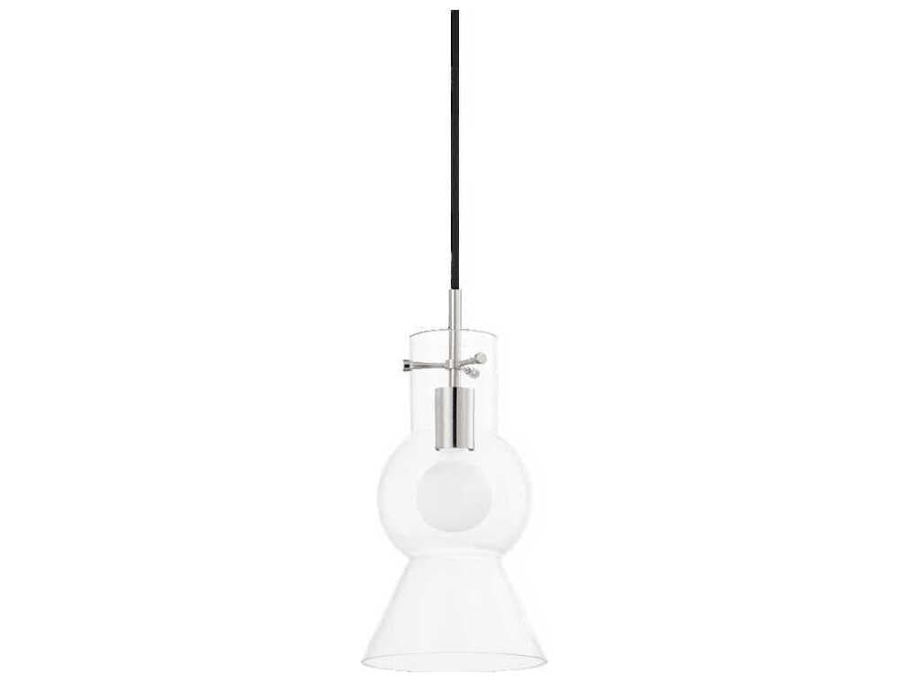 Mitzi Mirabel 1-Light Polished Nickel Glass Mini Pendant