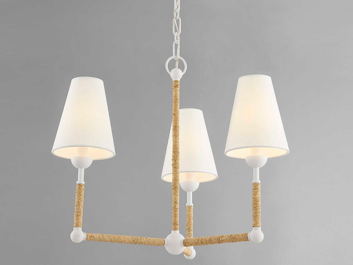 Mitzi Mariana 3-Light Textured White Candelabra Chandelier