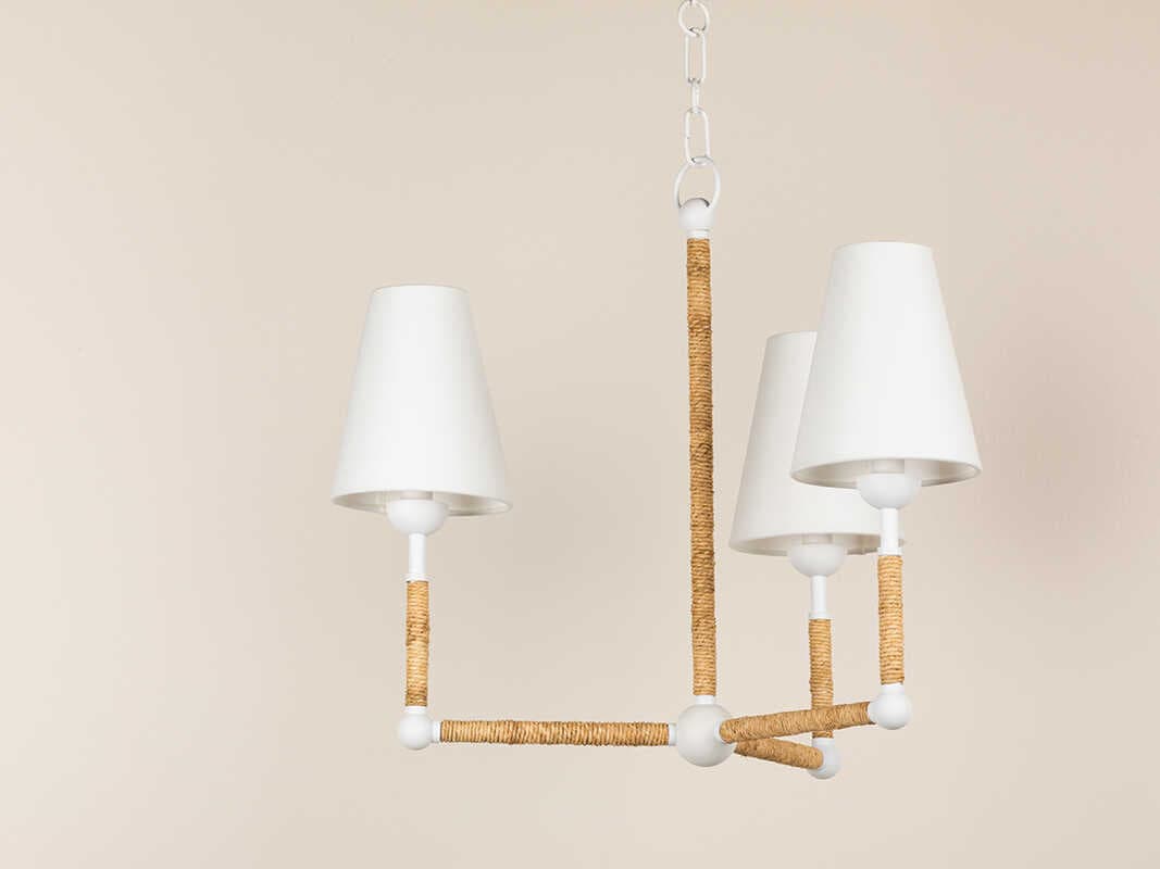 Mitzi Mariana 3-Light Textured White Candelabra Chandelier