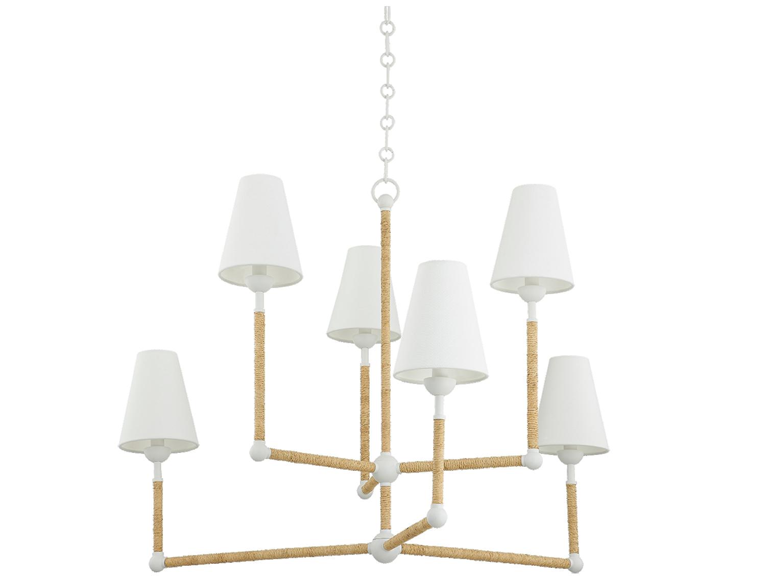 Mitzi Mariana 6-Light Textured White Candelabra Chandelier