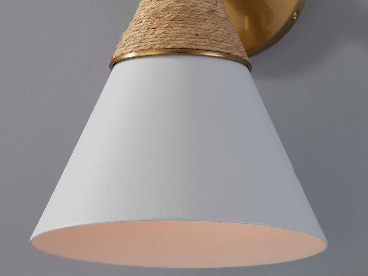 Mitzi Mica 1-Light Aged Brass White Wall Sconce