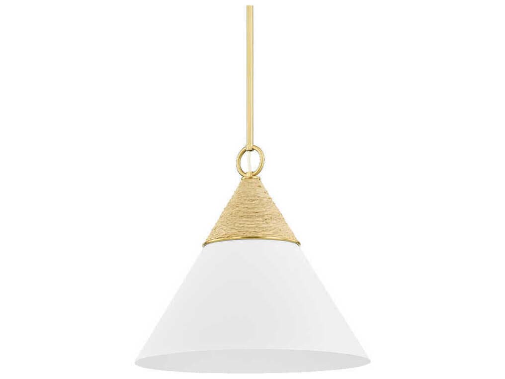 Mitzi Mica 1-Light Aged Brass Pendant