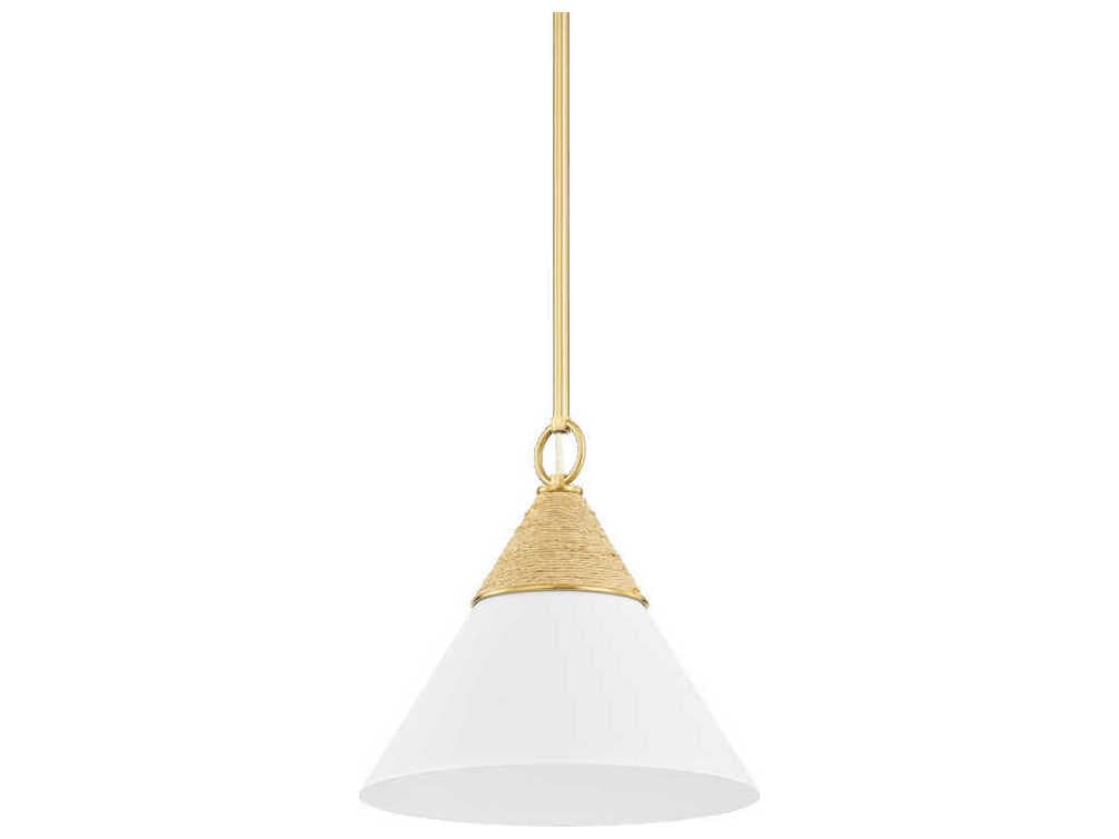 Mitzi Mica 1-Light Aged Brass Pendant