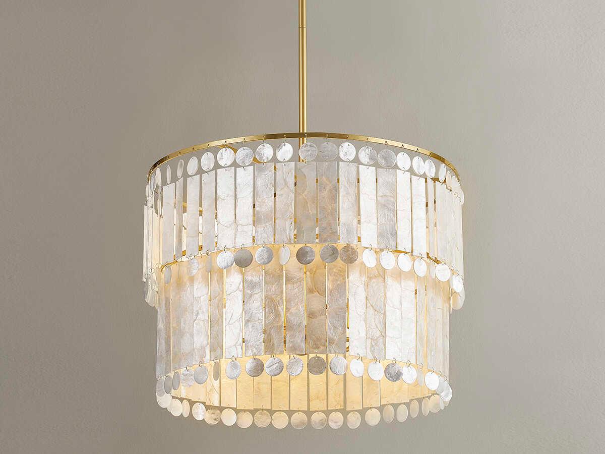 Mitzi Melisa 6-Light Aged Brass Candelabra Tiered Chandelier