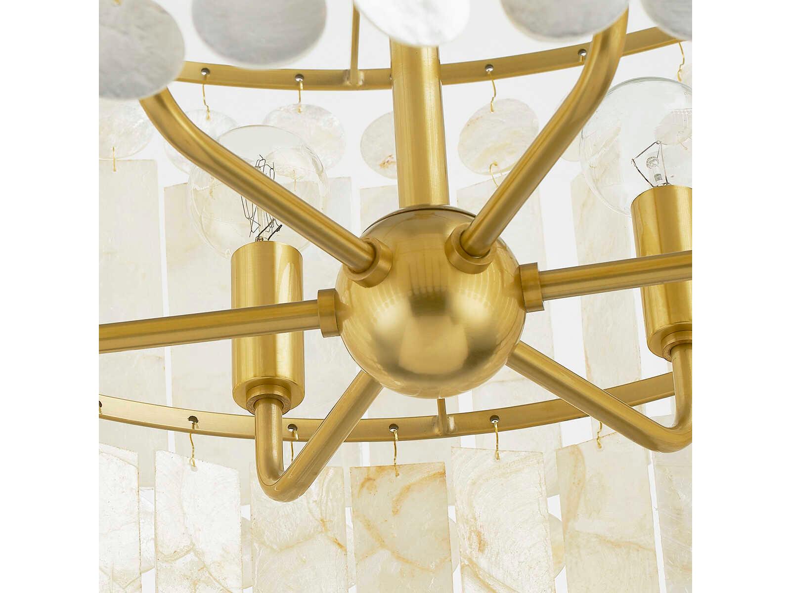 Mitzi Melisa 6-Light Aged Brass Candelabra Tiered Chandelier