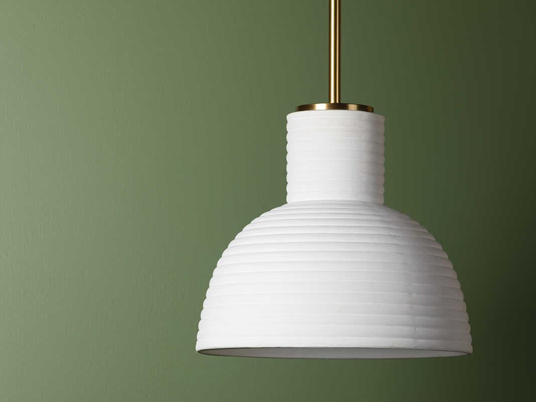 Mitzi Paloma 1-Light Aged Brass White Dome Pendant