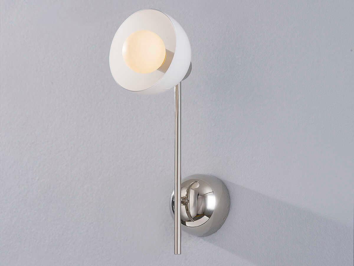 Mitzi Belle 1-Light Polished Nickel Glass Wall Sconce