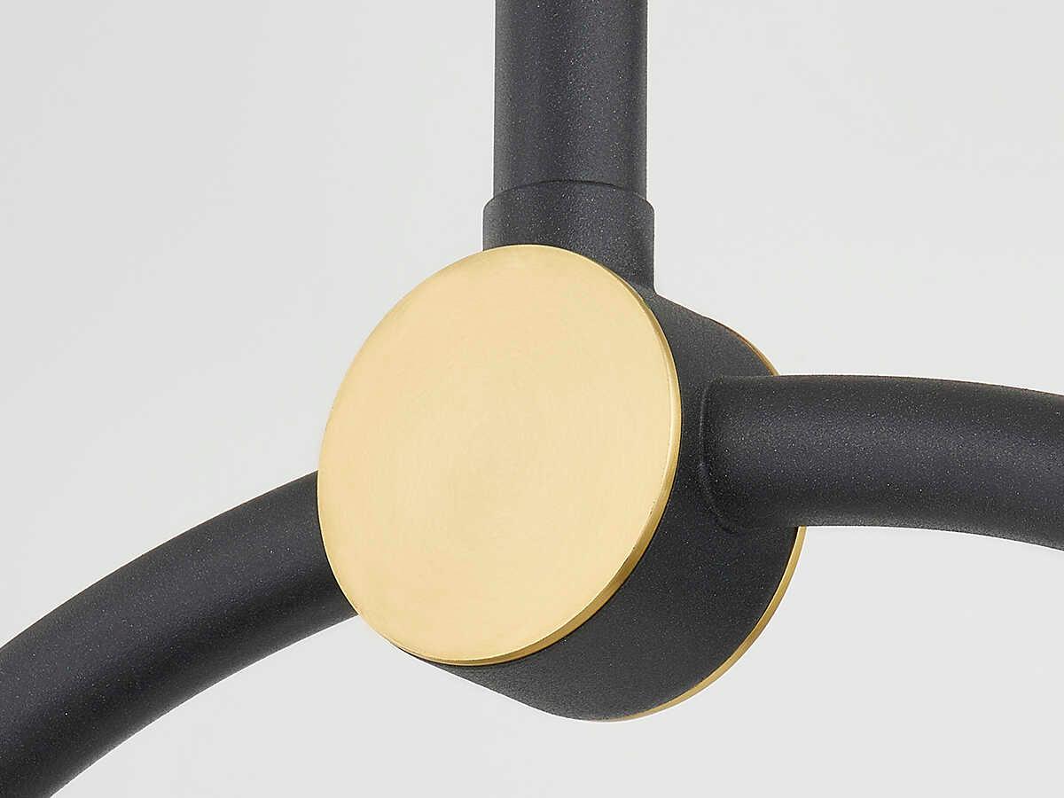 Mitzi Belle 6-Light Aged Brass Black Glass Linear Island Pendant