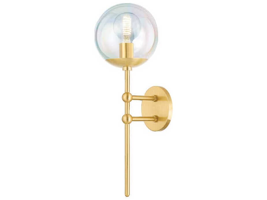 Mitzi Ophelia 1-Light Aged Brass Glass Wall Sconce