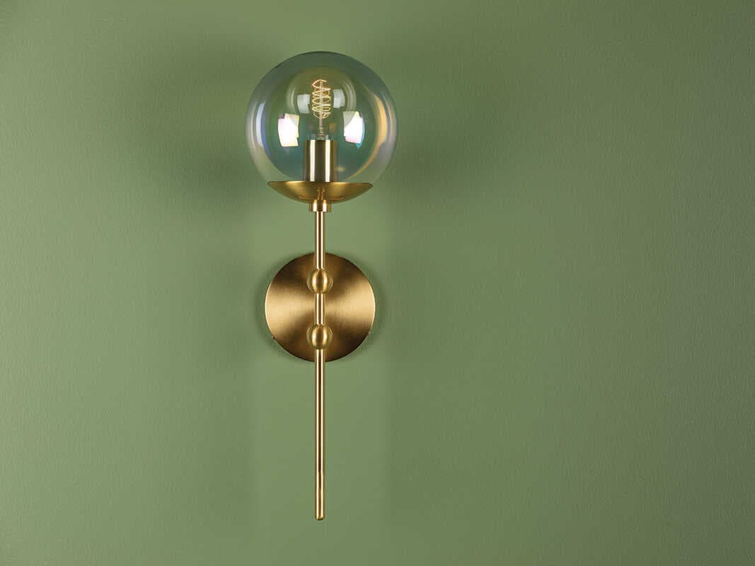 Mitzi Ophelia 1-Light Aged Brass Glass Wall Sconce