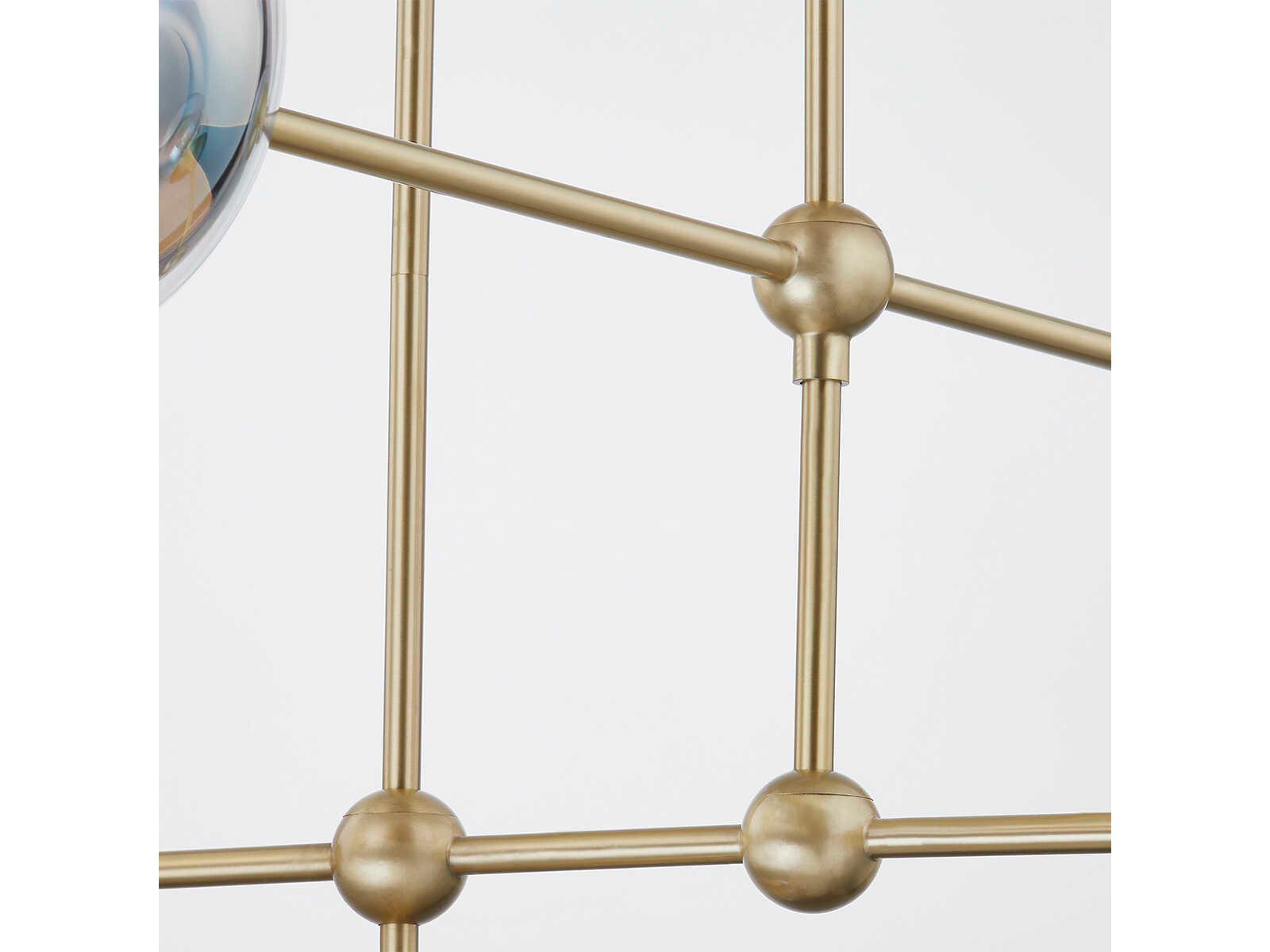 Mitzi Ophelia 5-Light Aged Brass Glass Globe Chandelier