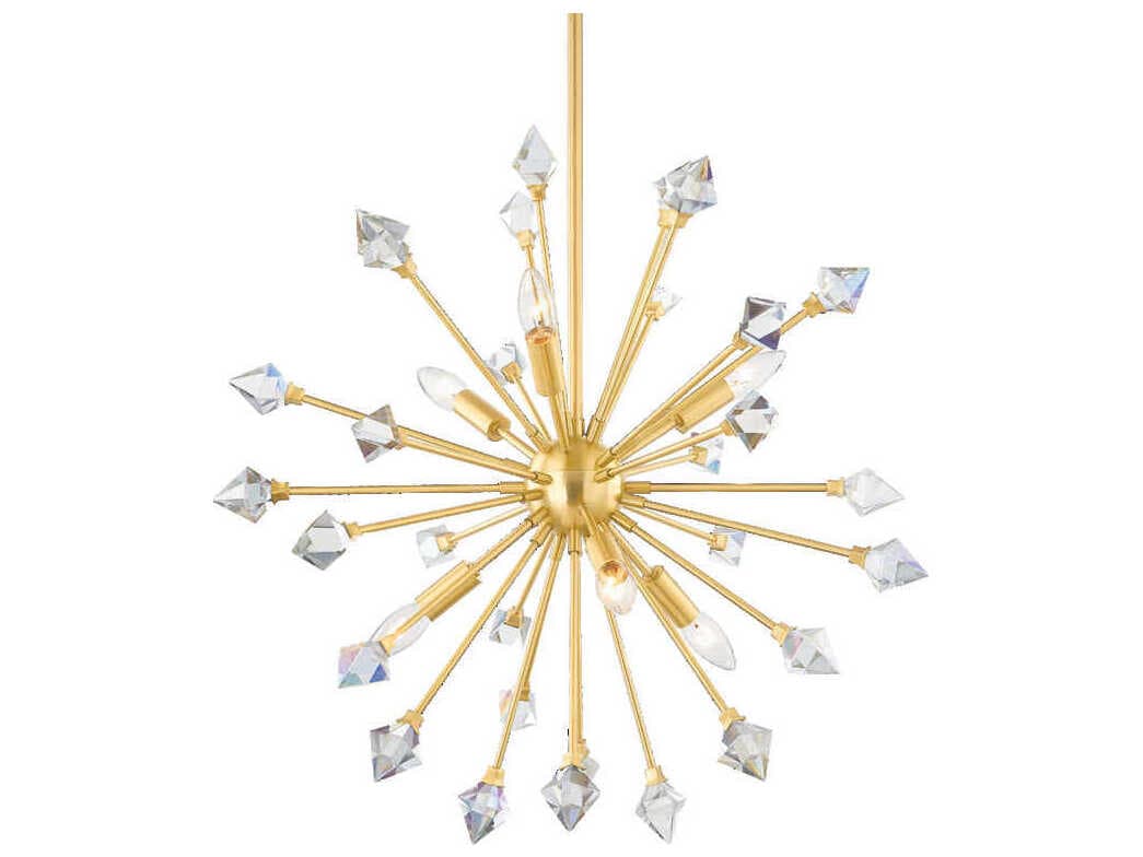 Mitzi Genesis 6-Light Aged Brass Crystal Sputnik Pendant
