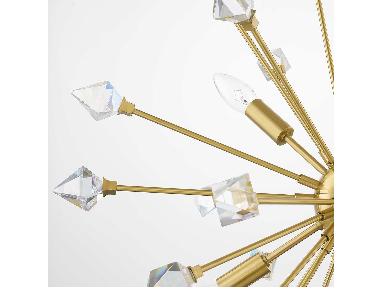 Mitzi Genesis 6-Light Aged Brass Crystal Sputnik Pendant