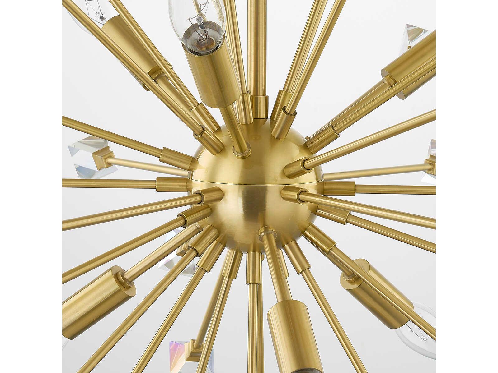 Mitzi Genesis 6-Light Aged Brass Crystal Sputnik Pendant