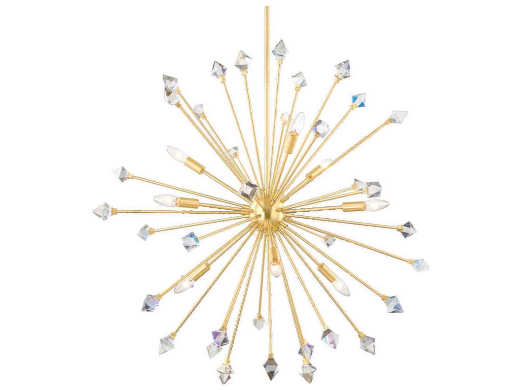 Mitzi Genesis 9-Light Aged Brass Crystal Sputnik Pendant